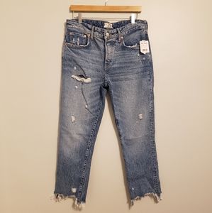 Free People "We The Free" Distressed Cropped Jean